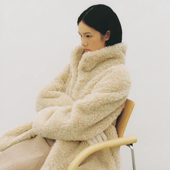 [여울,알로하 착용] [21st] BOUCLE RAM HALF FUR-COAT_BEIGE