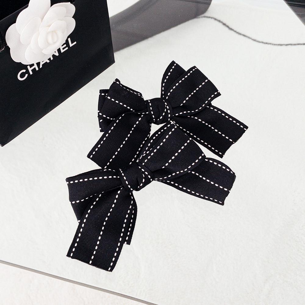 러블리 빅 왕 심플 블랙 스티치 리본 공주 클로그 지비츠 호환 파츠 신발 악세사리 참