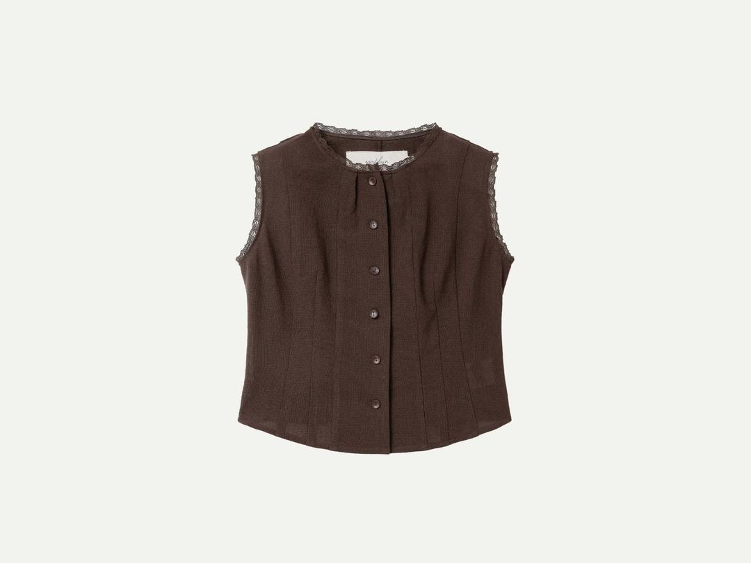 Via Boris button vest (Brown)