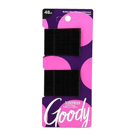 Goody Slideproof Women's Bobby Pin - 48 Count, Crimpled Black - 2 Inch Pins Help Keep Hairs In Place - Pain-Free Hair Accessories to Style With Ease and Keep Your Hair Secured - For All Hair Types