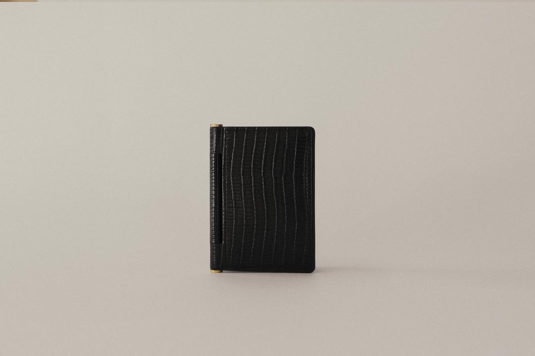 PORTE CARTES PAUMELLE LIZARD BLACK
