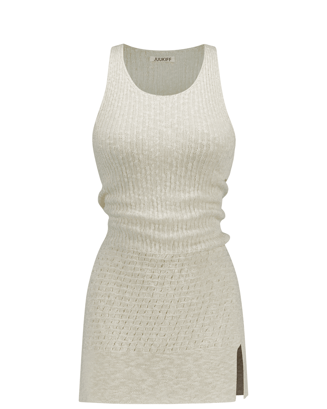 SLEEVELESS LONG TOP IN COTTON/ OFF WHITE