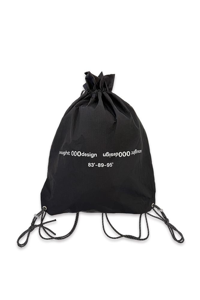 [nought] Reverse Logo Gym Sack / Black (RESTOCK)