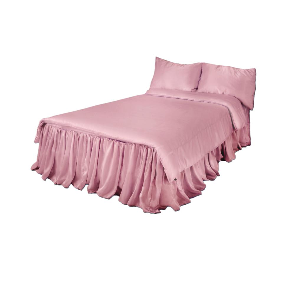 Rouge Pink Satin 베드스커트 Full Set