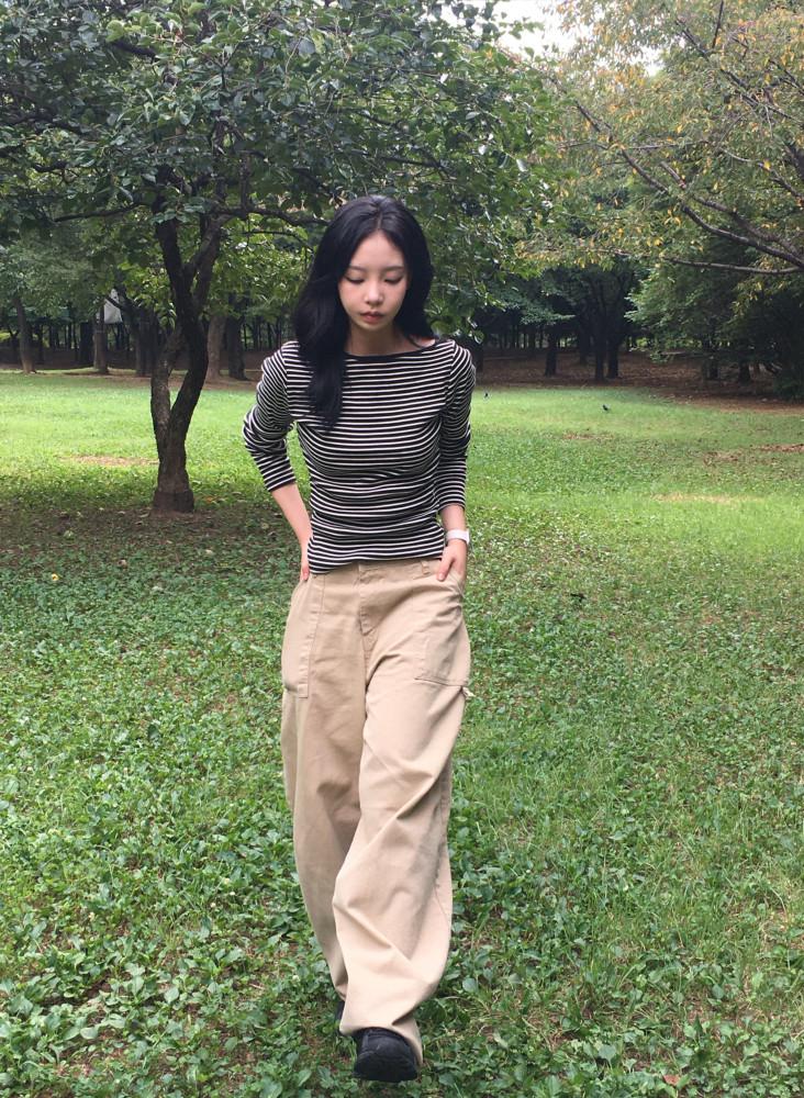 unbalance stripe T( 언발 단가라 티 )