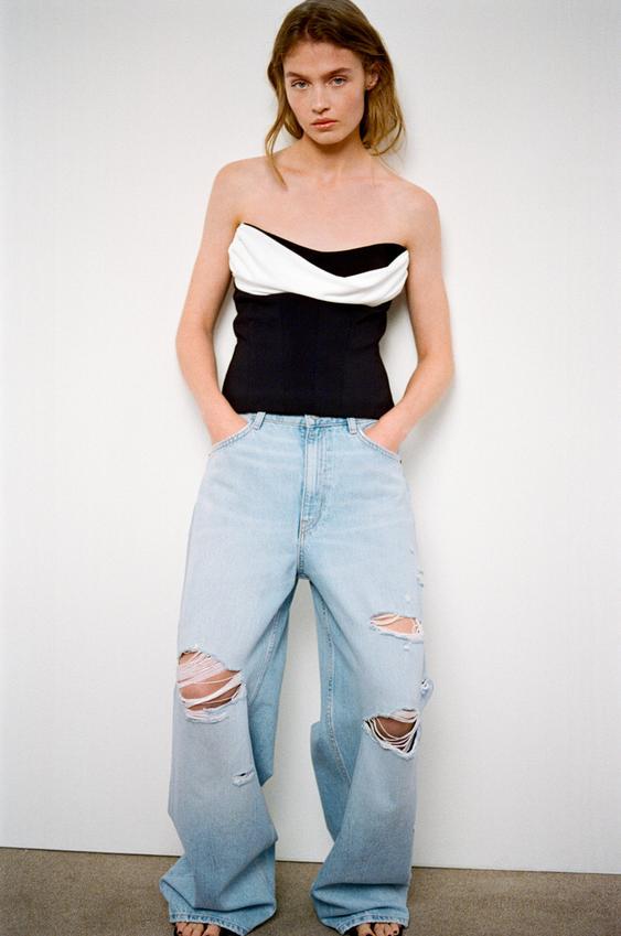 JEANS RELAXED OVERSIZE 디스트로이드 하이웨이스트