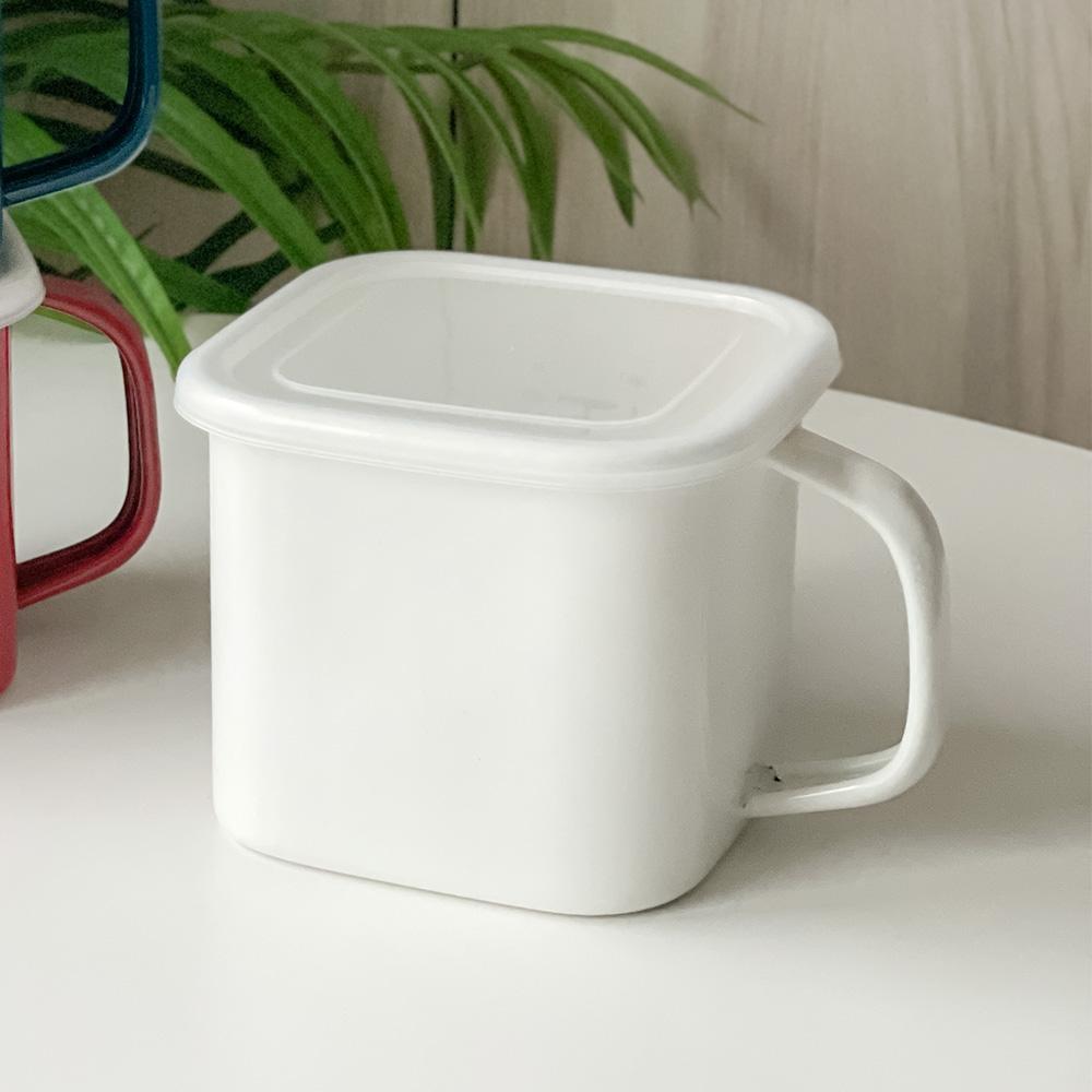 [단독배송] 눈금계량 있는 안정적인 소재 - 법랑냄비[1.45L]-화이트1p  인덕션냄비 집들이선물 답례품