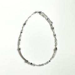 [equope] mix steel stick necklace