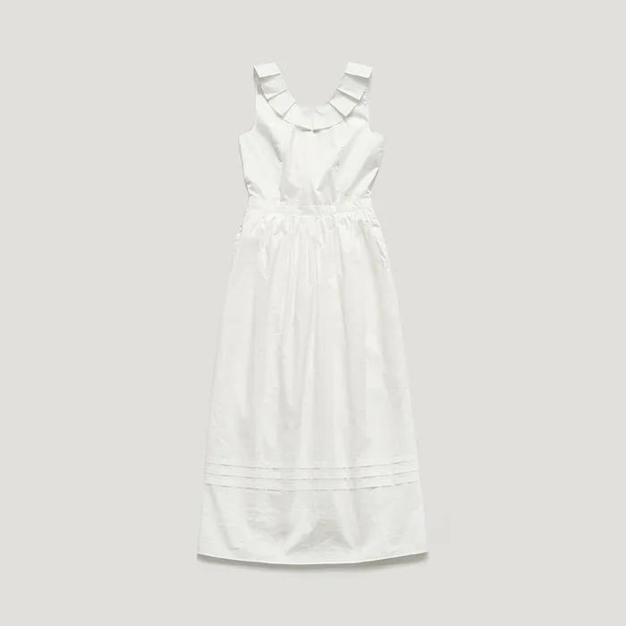 TAVON FRILL-NECK DRESS _IVORY