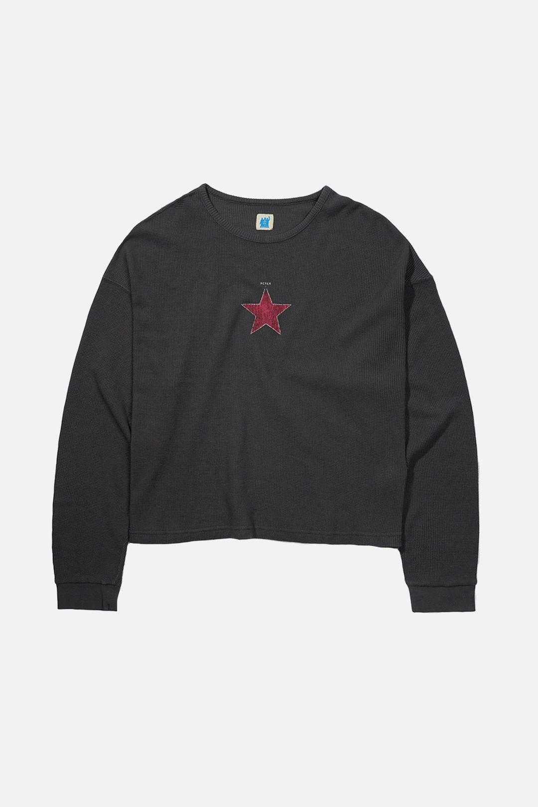 MY NAME IS PETER Star Peter Waffle T-Shirts "Charcoal\" 마이 네임 이즈 피터 스타 피터 와플 티셔츠 \"차콜\"