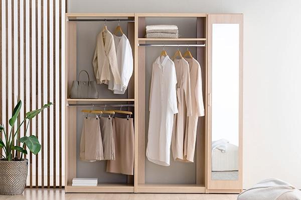 이안 드레스룸 시스템 행거 모듈 400 선반형 전신거울장