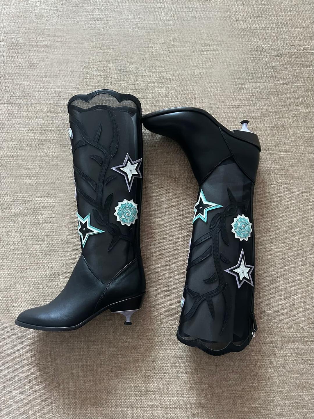 키코 코스타디노브 미르카 엠브로이드 매쉬 레더 부츠 | 후루츠패밀리