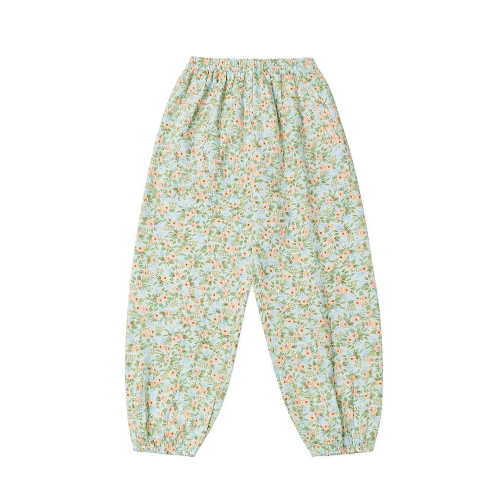 도민 몸빼바지 거즈 플라워 밴딩 팬츠 [동백]