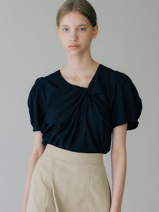 comos 836 neck twisted puff blouse (3color)