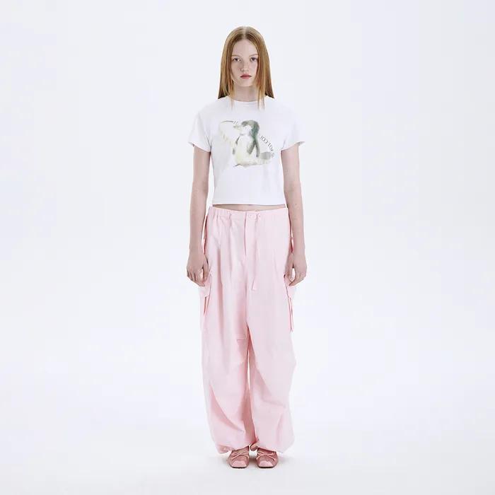 COTTON OUTPOCKET STRING PANTS_pink