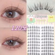 Atopos 가닥 인조 속눈썹 자연스러운 부분 속눈썹 연장 10+11+12mm 10줄 120가닥 대용량 블랙 라인, 1개