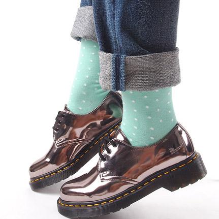 삭스더랭귀지 popcorn_mint민트가 좋아♥ 민트색상의 도트패턴 양말.★2,000할인
