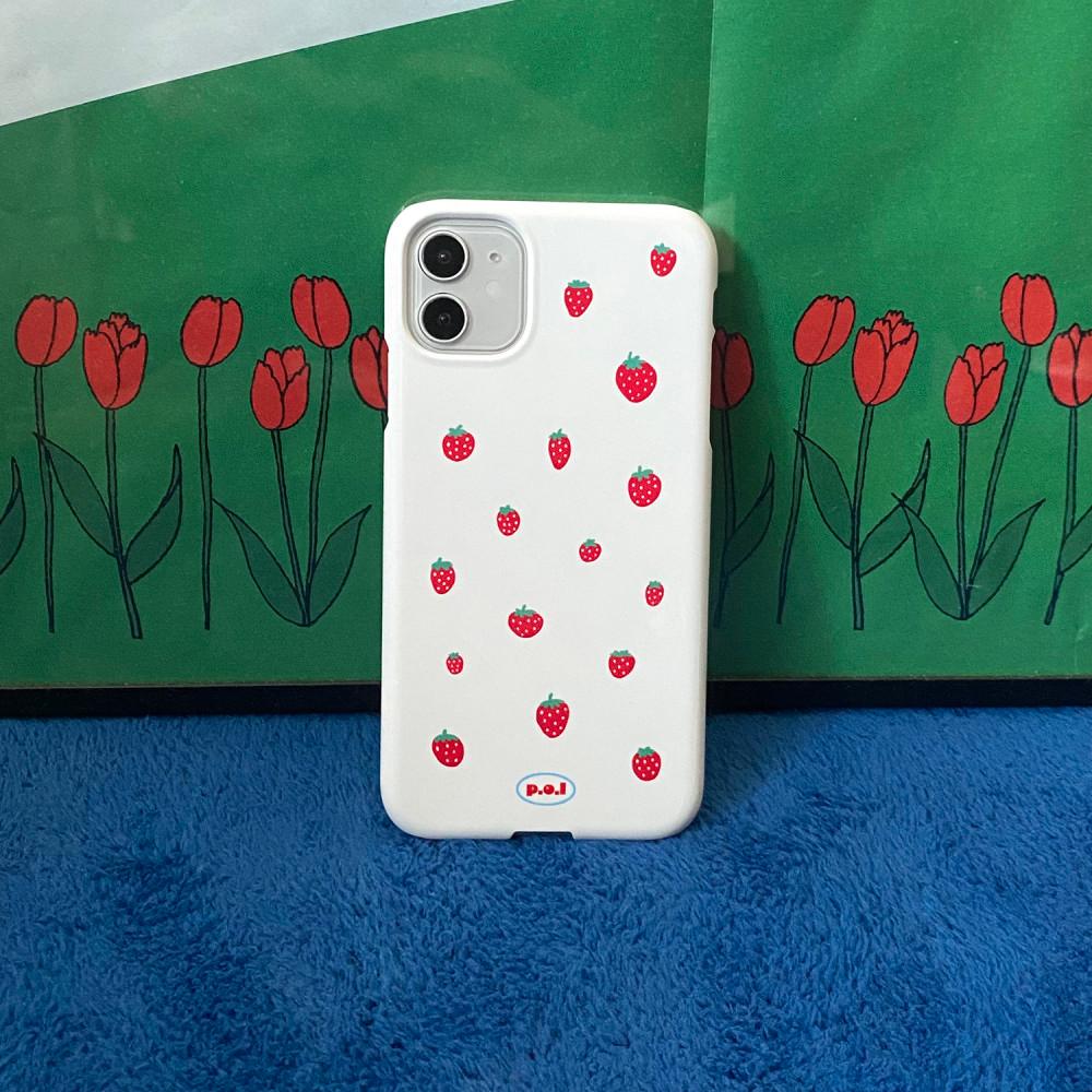 [피스오브아일랜드] 딸기 일러스트 유광하드 케이스