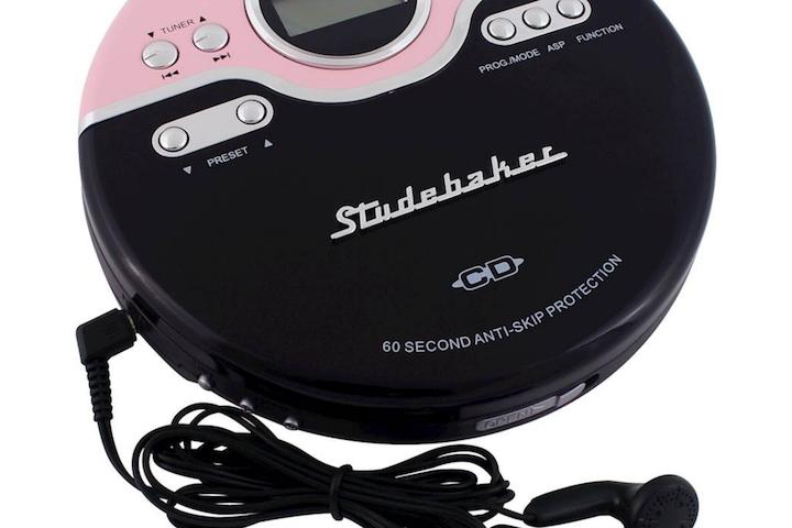 [해외] 스튜드베이커 레트로 휴대용 CD플레이어 라디오 핑크/블랙 SB3703PB