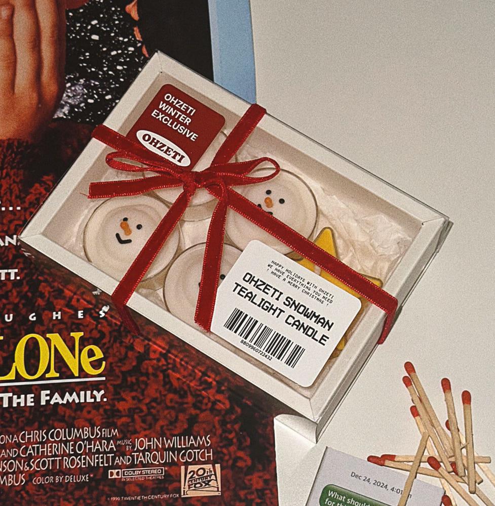 눈사람 티라이트 캔들 세트 (카드,엽서,성냥 포함) / 눈사람4p+트리1p 크리스마스 연말 선물