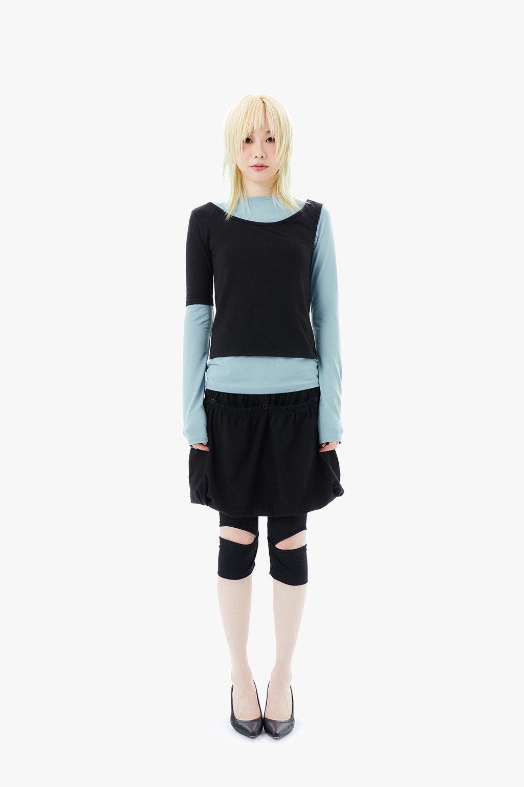 2 IN 1 LAYERED TOP / BLACK