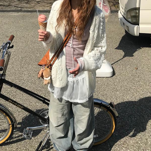 포오 펀칭 니트 가디건 ( poo punching knit cardigan )