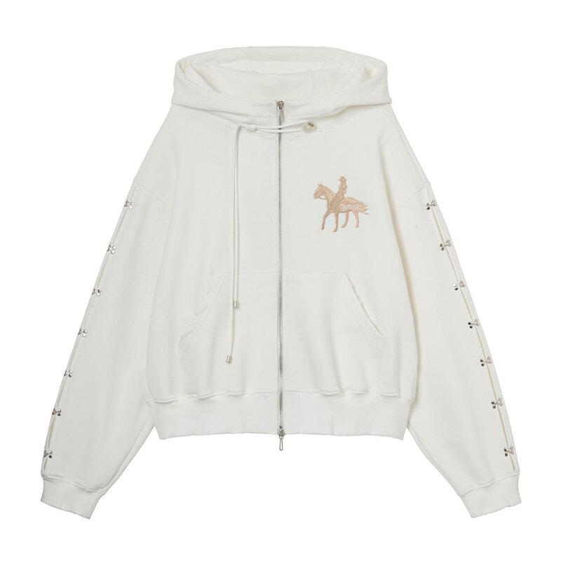 YEAR OF HORSE HOODIE ZIP UP (IVORY)