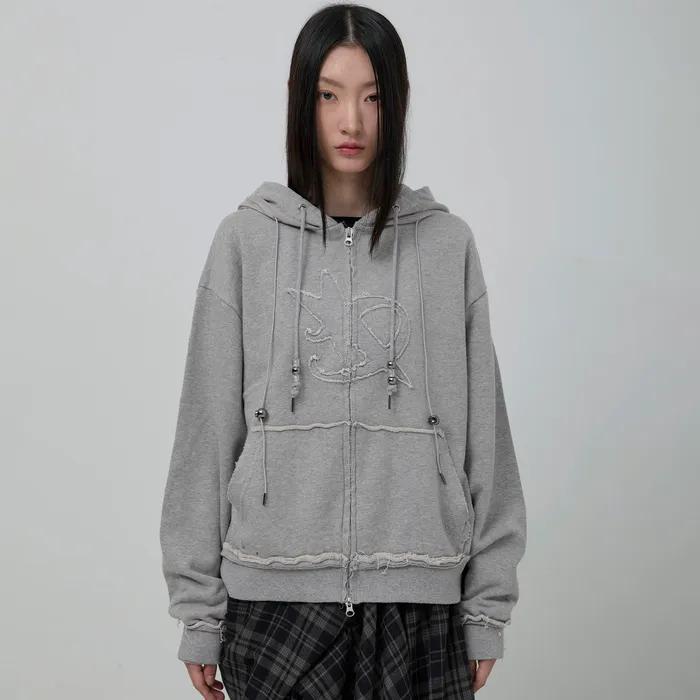 Layered Zip Hoodie (FL-150_Gray)