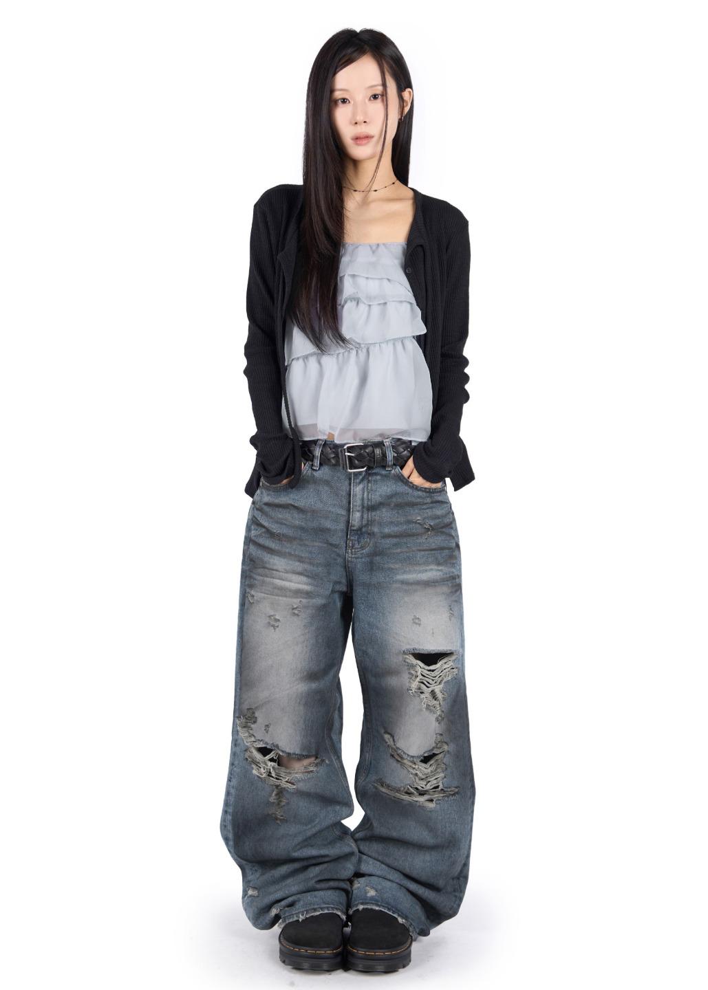 릿킴 DUST FADE DESTROYED JEANS