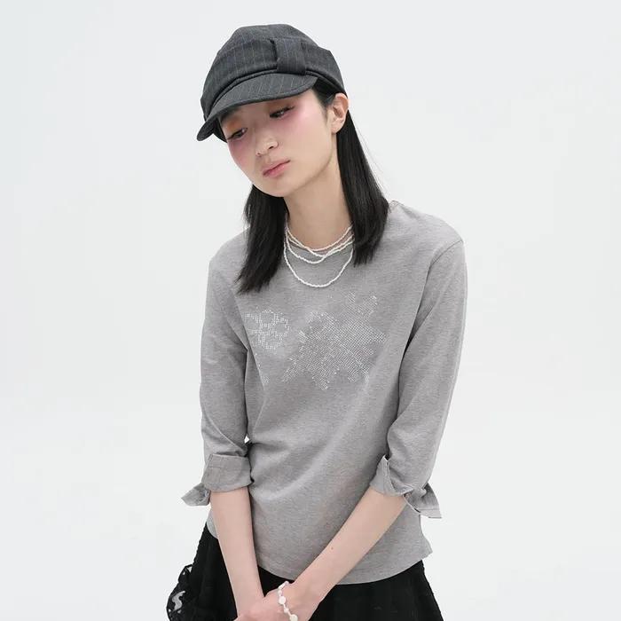 Button Cuff Curved Top [Gray]