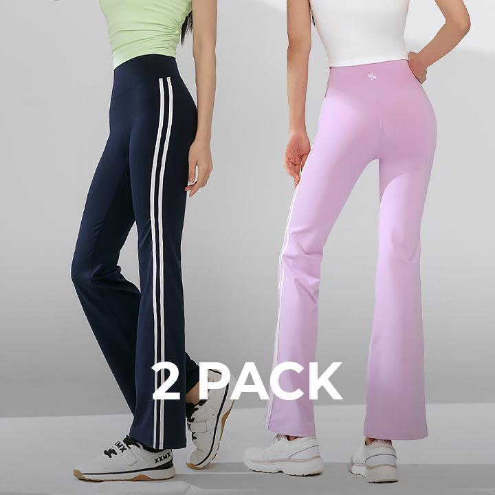 [2PACK] 컴포트파인 트랙라인 부츠컷 레깅스 숏&롱