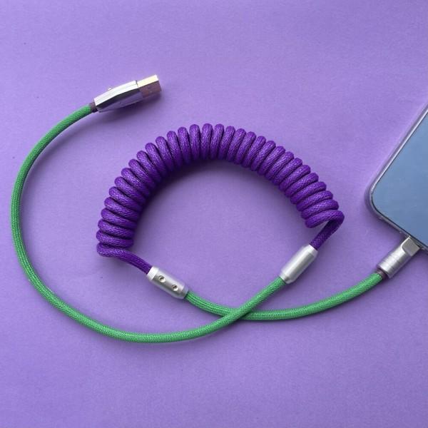 피넛츠마켓 휴대폰케이블 고속충전 비비드코일 키보드 항공  애플 고속충전 스프링선 충전선 아이폰 카플레