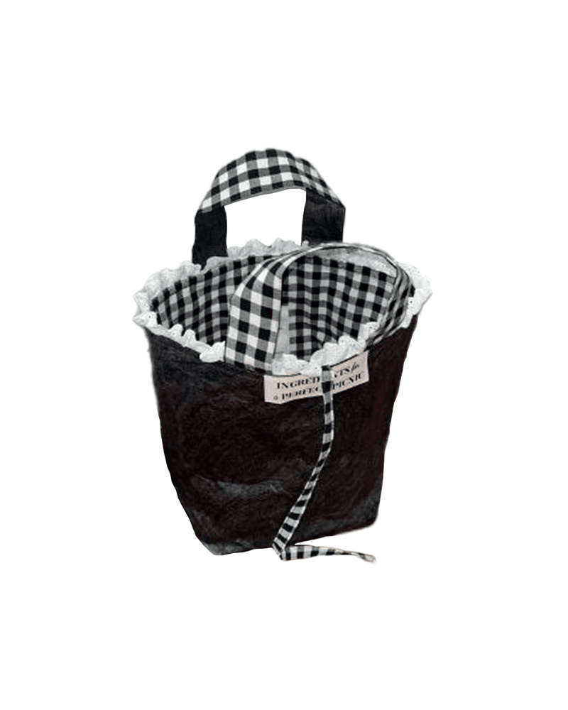 TYVEK PAPER GINGHAM FRILL BAG 타이벡 페이퍼 깅엄 프릴 백 (2 colors)
