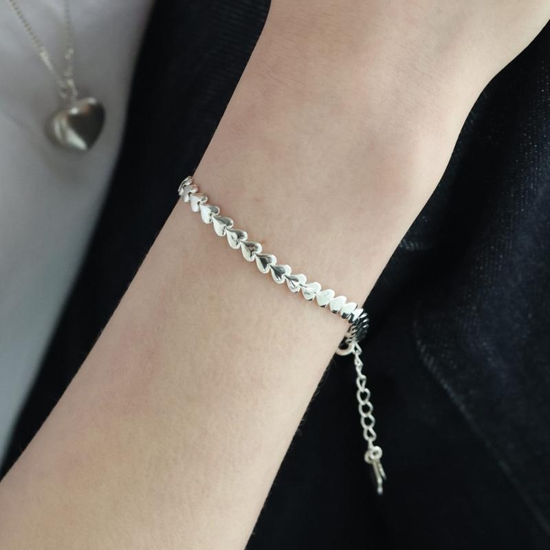 [Silver 925] Plump Heart Bracelet SB205