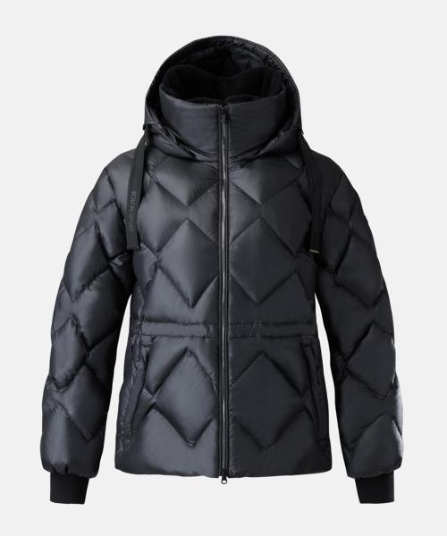 여성 뉴볼륨2 중기장 퍼 다운 TVJDW25542BLK