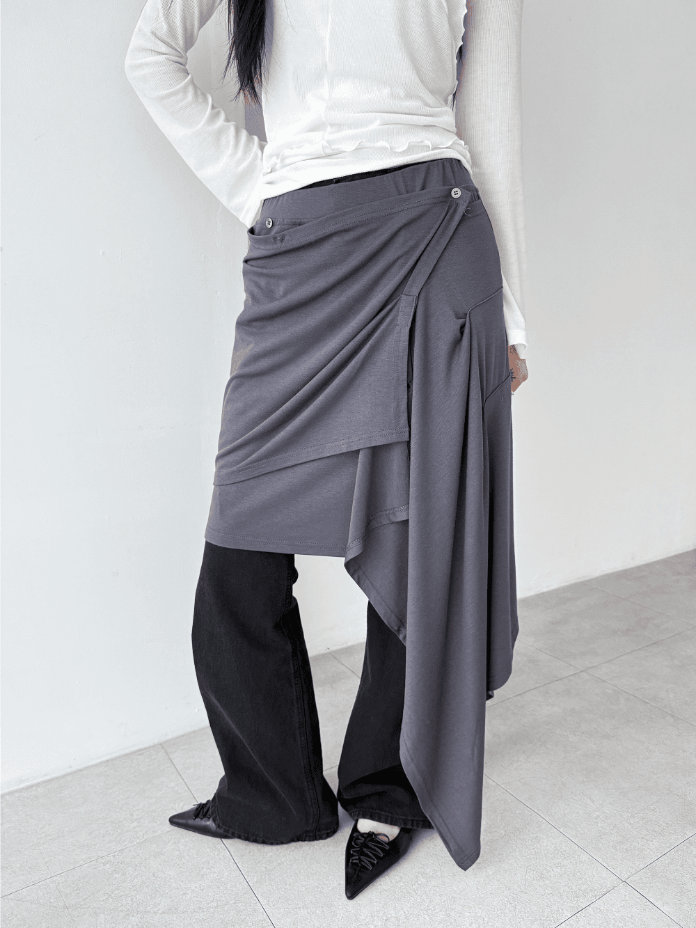 으나카이브 flexible draping skirts (2color)
