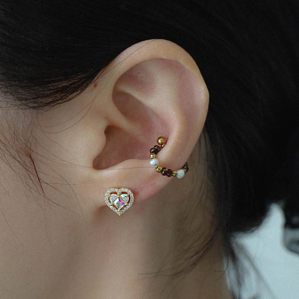 [피어싱/귀걸이] 트위디 보카시 원석 이너컨츠 피어싱 조합