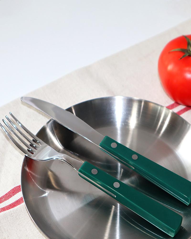 [ssda] 그리너리 커트러리 스푼, 포크, 나이프 초록색 그린 녹색 레트로 빈티지