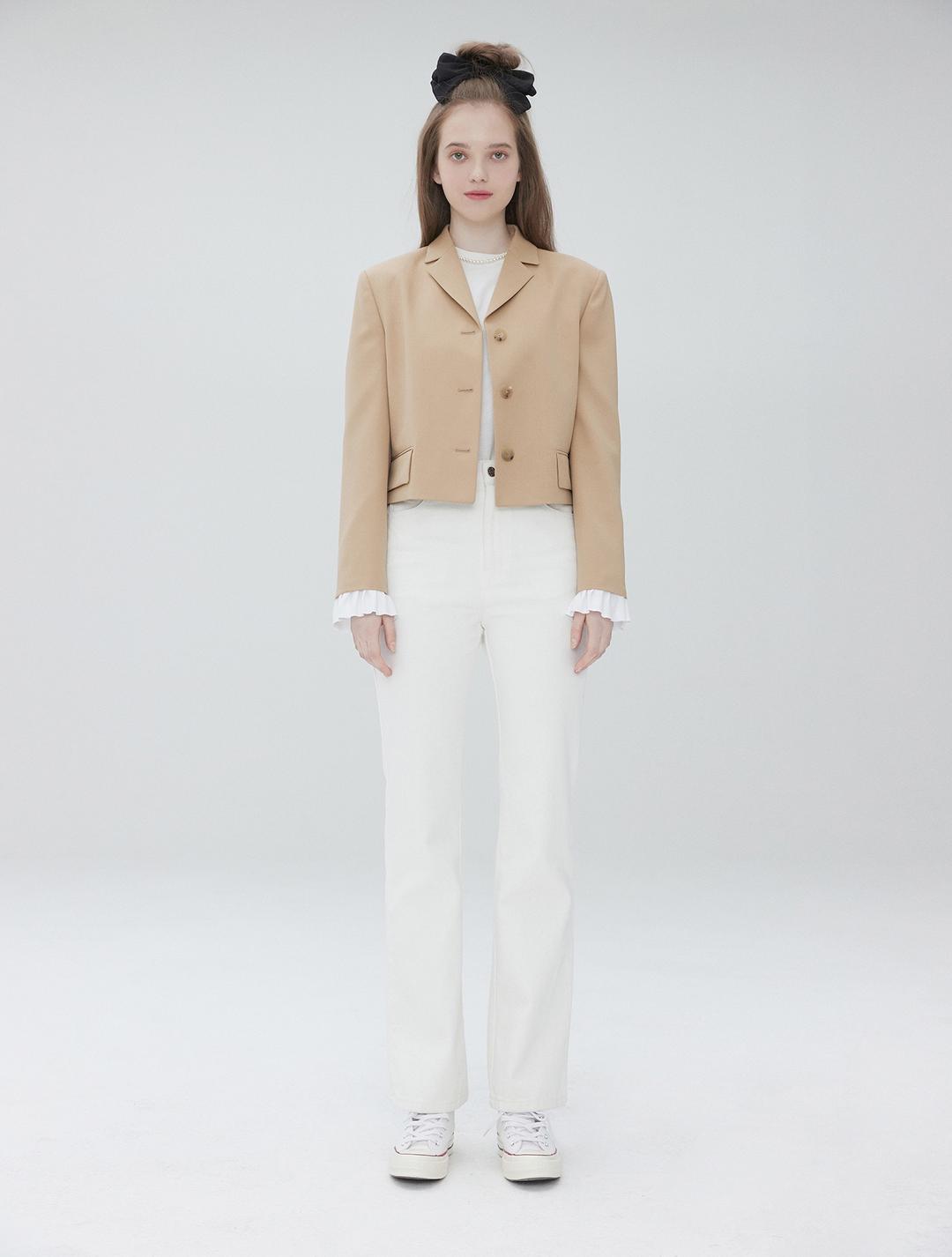 [한지혜 착용] Classic short jacket 002 Beige