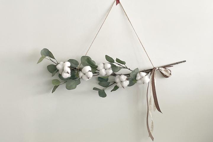 감성 폴리안유칼립투스 목화 조화 가랜드