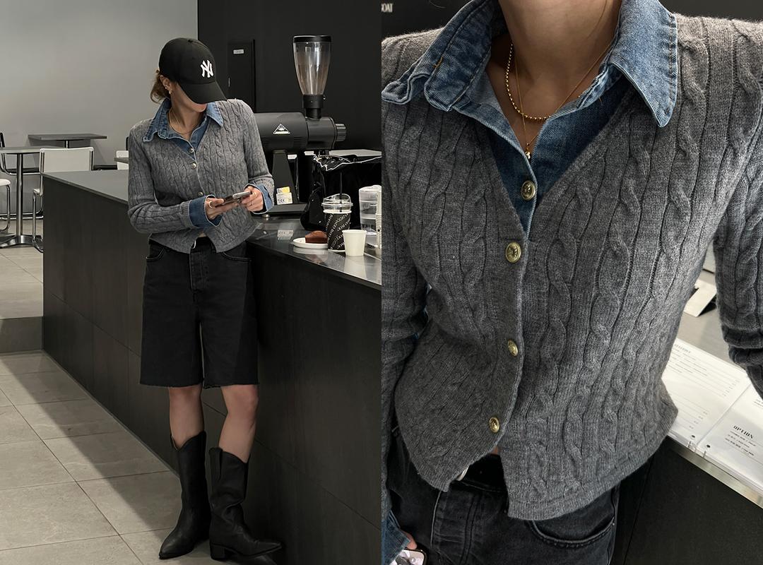 스켈버 레이어드가디건(F10)