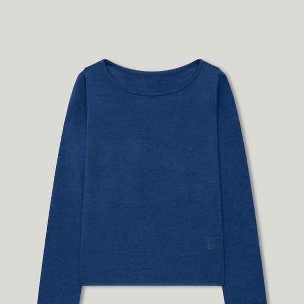Cashmere Boat neck Knit [Blue]