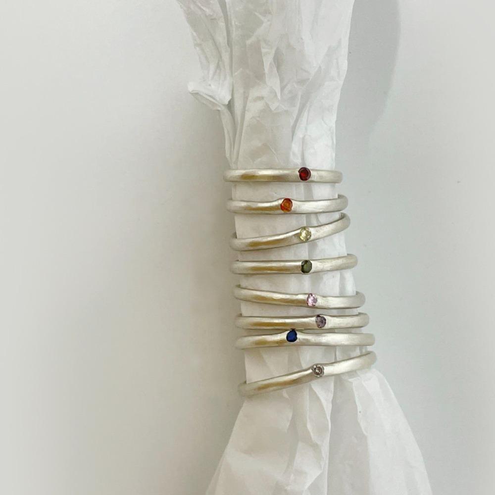 2mm 원형 원스톤 초알반지 실버