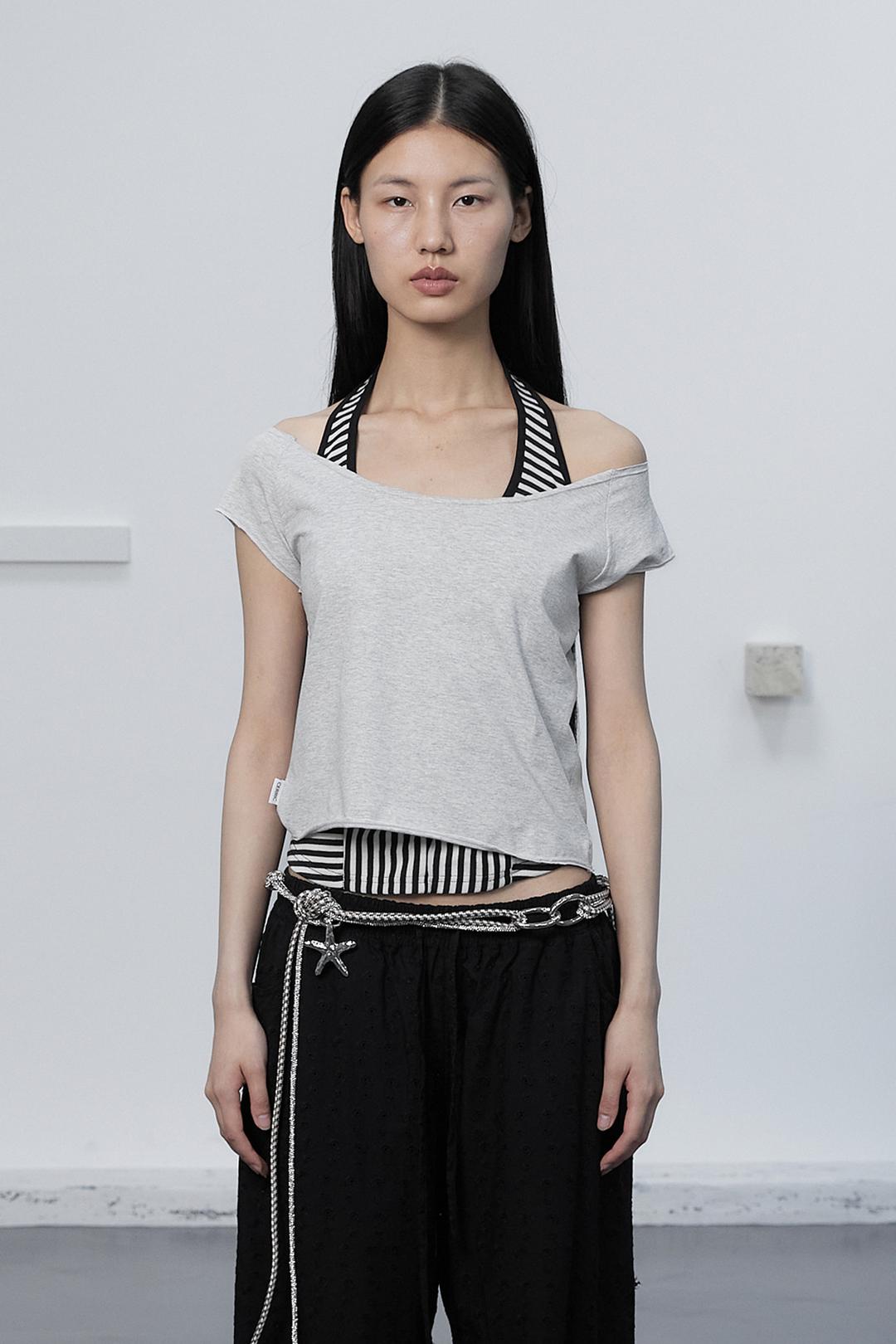 DEEP ROUND HALF TOP / GRAY