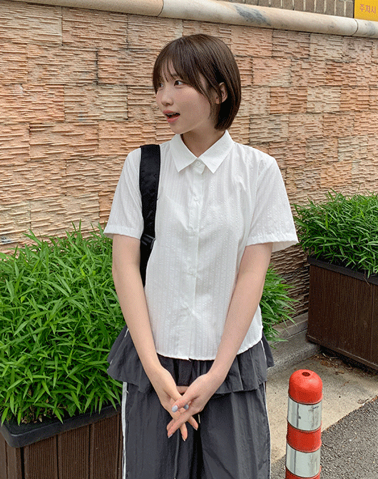 바온 펜그 썸머 시어서커 스트라이프 반팔 셔츠 (2color)