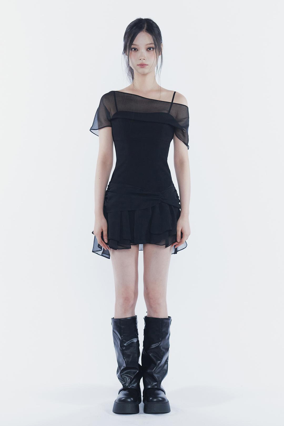 MERRY CHIFFON DRESS black