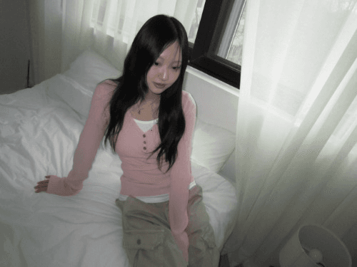 나의나인 2/17 이후 출고 [nnn] Is button knit _ baby pink