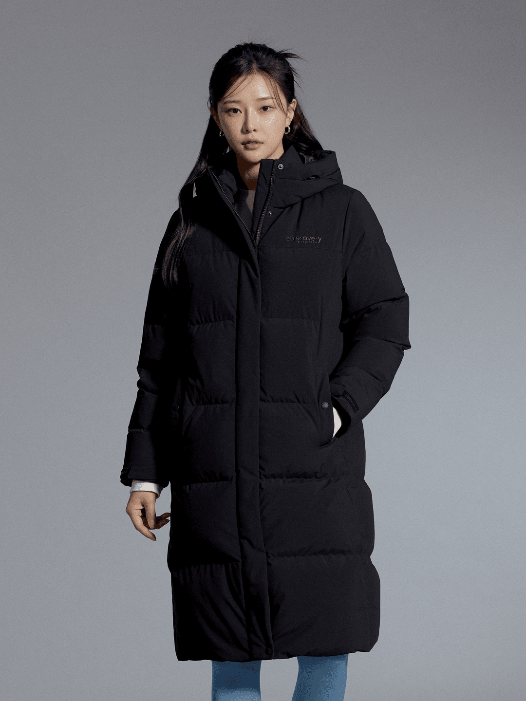 여성 레스터G RDS 구스다운 롱패딩(스몰로고)