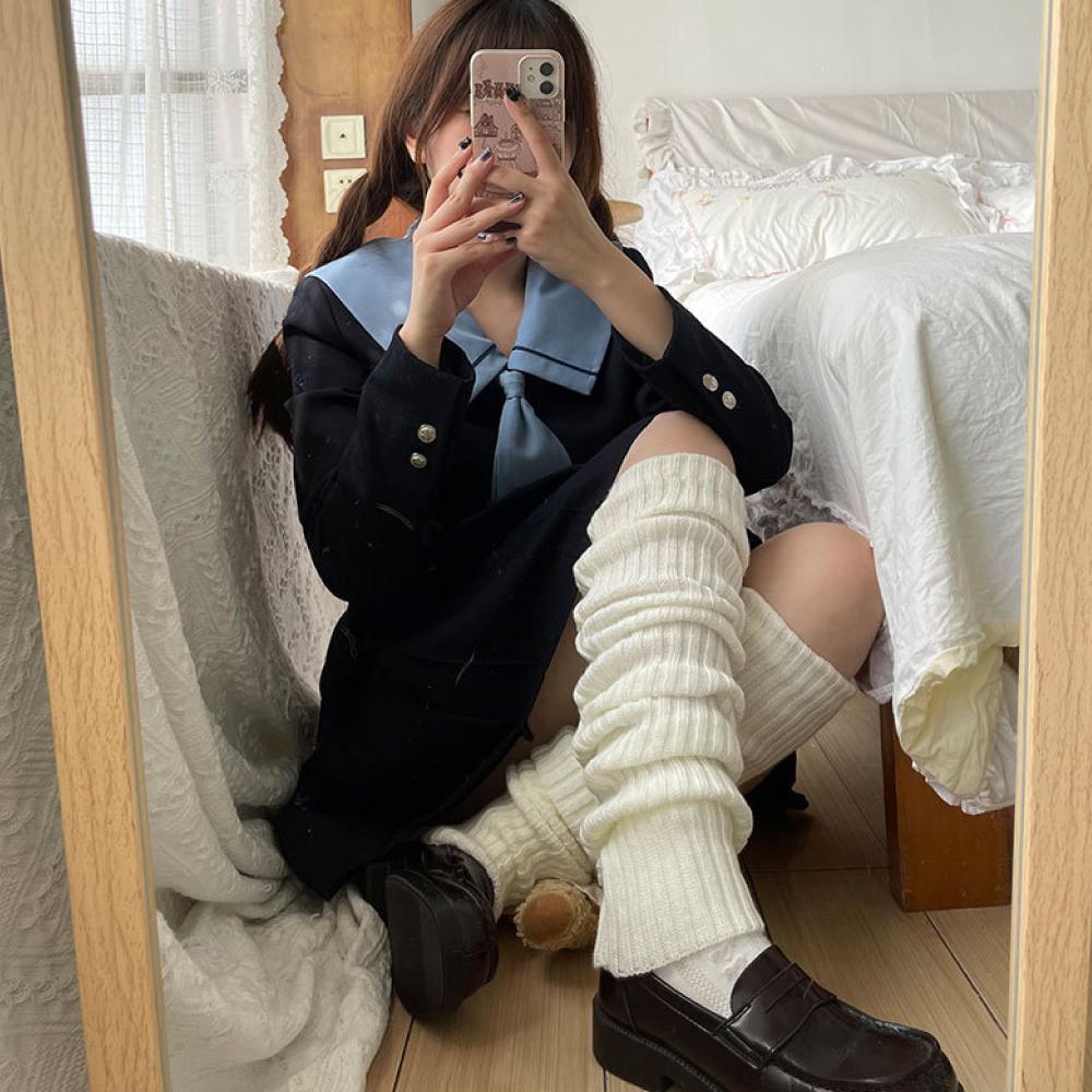 ღ오늘출발ღY2K 하이틴 골지 롱 니트 일자 주름 레그워머 2color