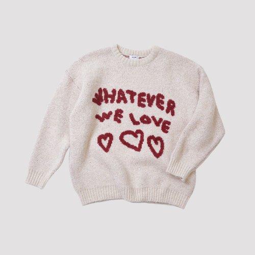 MIX WOOL PULLOVER WE LOVE HEART IVORY